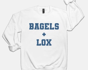 Bagels + Lox Blue Unisex Crew Neck Sweatshirt