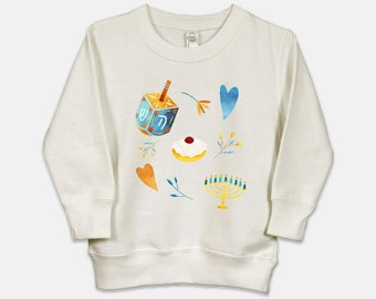 Hanukkah Toddler Crew Neck Sweatshirt | Chanukah Toddler Crew Neck Sweatshirt
