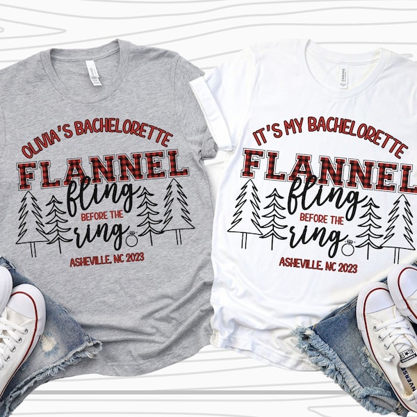 Flannel Fling Before the Ring, Bachelorette Gifts, Bridal Party Gifts, Winter Wedding, Bachelorette Weekend, Bridesmaids Gift, Buffalo Plaid