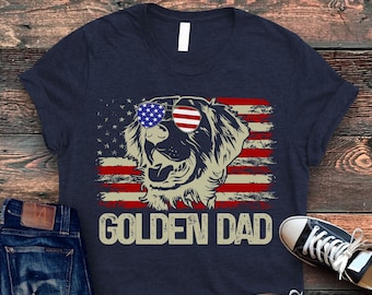 Golden Retriever Dad Shirt, Golden Retriever Shirt, Golden Retriever Gifts, Father's Day Gift, Dog Lover 4th of July Gift, Golden Dad Shirt