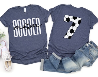 Soccer Mom Shirt, Custom Soccer Shirt with Number, Soccer Mom Tee, Women's Soccer Shirt, Gift for Soccer Mom, Game Day Shirt, Personalized