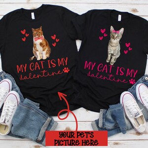 Valentine Cat Shirt, Custom Valentine Cat Shirt, Personalized Valentines Shirt, Custom Pet Gifts, Custom Pet Shirt, Custom Valentine Shirt