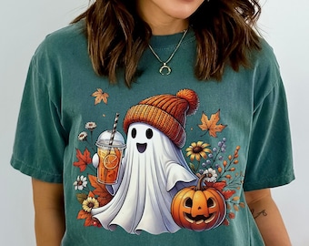 Halloween Ghost Comfort Colors® Shirt, Spooky Season Shirt, Retro Halloween shirt, Cute Ghost Shirt, Womens Halloween Shirt, Halloween Gift