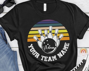 Custom Bowling Shirt, Personalized Bowling Team Name Shirt, Retro Bowling Shirt, Bowling Party Shirt, Matching Bowling Shirts, Bowler Gift