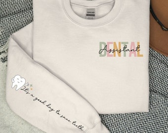 Sudadera de asistente dental, suéter DA personalizado, camisa de asistente dental personalizada, regalo de graduación de RDA, estudiante de asistente dental