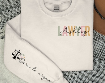 Custom Lawyer Sweatshirt, Lawyer Crewneck, Law Student Shirt, Law School Student Sweatshirt, Lawyer Gift, Law School Graduation Gift