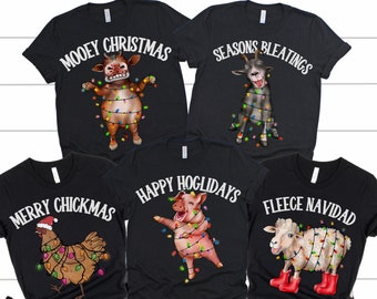Matching Family Christmas Shirts, Farm Shirt, Chicken Shirt, Funny Christmas Shirt Family, Group Christmas Shirts, Farm Animals Shirt