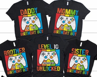 Personalized Gamer Birthday Shirt, Matching Family T-Shirts