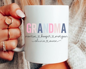 Personalized Grandma Mug, Gift for Grandma From Grandkids, Mother's Day Gift, Gift For Grandma, Custom Grandparent Name Mug, Grandma Coffee