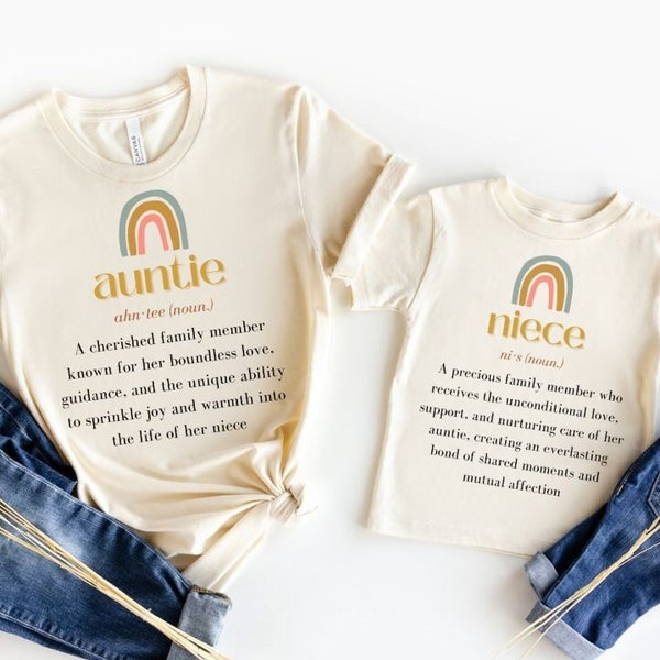 Matching Auntie and Niece Shirt, Auntie definition Shirt, Auntie and Niece Matching Set, Aunt and Baby Outfit, Gift from Aunt, Gift for Aunt