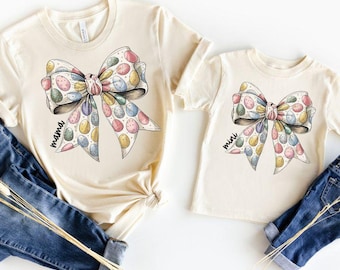 Mommy and Me Easter Outfits, Matching Mother and Daughter Easter Shirts, Coquette Easter Shirt, Mother Daughter Shirts, Matching Easter Bow