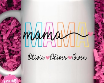 Personalized Mama Mug, Gift for Mom From Kids, Mother's Day Gift, Gift For Mom, Custom Mom Mug With Kids Names, Personalized Mama Coffee Mug