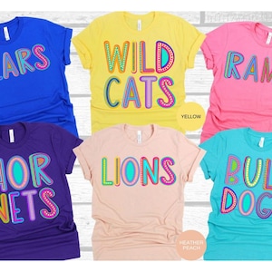 Custom Mascot Shirt, Custom School T-Shirt, Team Mascot Shirt, Teacher Shirt, School Spirit Shirt, Custom Game Day Shirt, Teacher Team Shirt