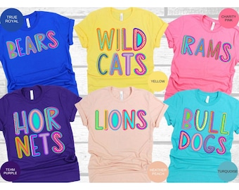 Custom Mascot Shirt, Custom School T-Shirt, Team Mascot Shirt, Teacher Shirt, School Spirit Shirt, Custom Game Day Shirt, Teacher Team Shirt