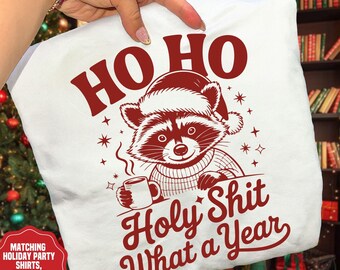 Funny Christmas Shirts, Christmas Raccoon Shirt, Christmas Party Shirt, Funny Adult Christmas Shirts, Christmas Humor, Feral Raccoon Shirt