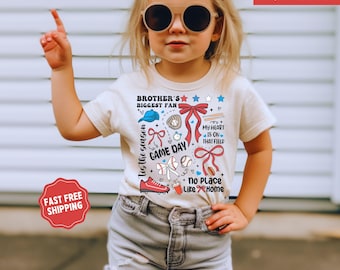 Brothers Biggest Fan Shirt, Baseball Sis Shirt, Baseball Sister Shirts, Girls Baseball Tee, Coquette Baseball Shirt for kids, Game Day Shirt