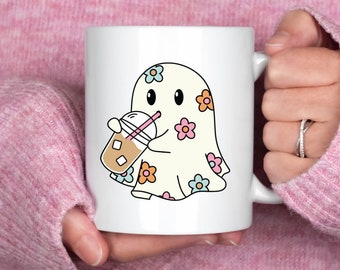 Halloween Ghost Coffee Mug, Cute Ghost Mug, Cute Fall Coffee Mug, Spooky Season Mug, Spooky Coffee Cup, Fall Tea Cup, Gift For Halloween