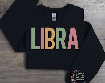 Libra Zodiac Crewneck Sweatshirt, Astrology Gift