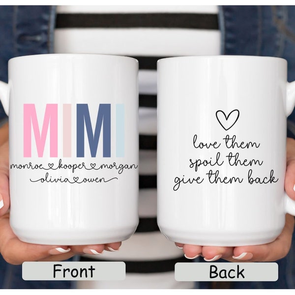 Personalized Mimi Mug, Gift for Grandma From Grandkids, Mother's Day Gift, Gift For Grandma, Custom Grandparent Name Mug, Mimi Coffee Mug