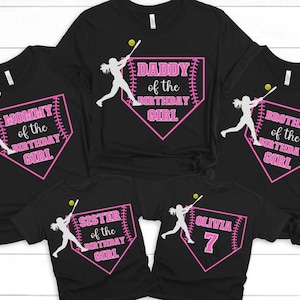 Softball Birthday Shirt, Matching Family Softball Birthday Shirts, Personalized Softball Shirt, Birthday Girl, Softball Shirt, Sports Party