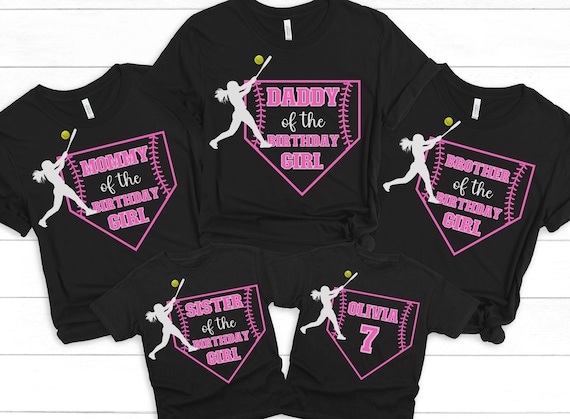 Softball Birthday Shirt, Matching Family Softball Birthday Shirts, Personalized Softball Shirt, Birthday Girl, Softball Shirt, Sports Party