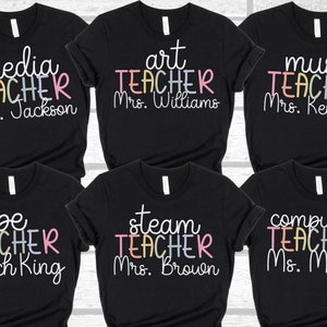 Custom Teacher Shirt, Teacher Team Shirts, Personalized School Shirt, Teacher Gift, Specials Teacher Shirts, Back to School Shirt, Fine Arts