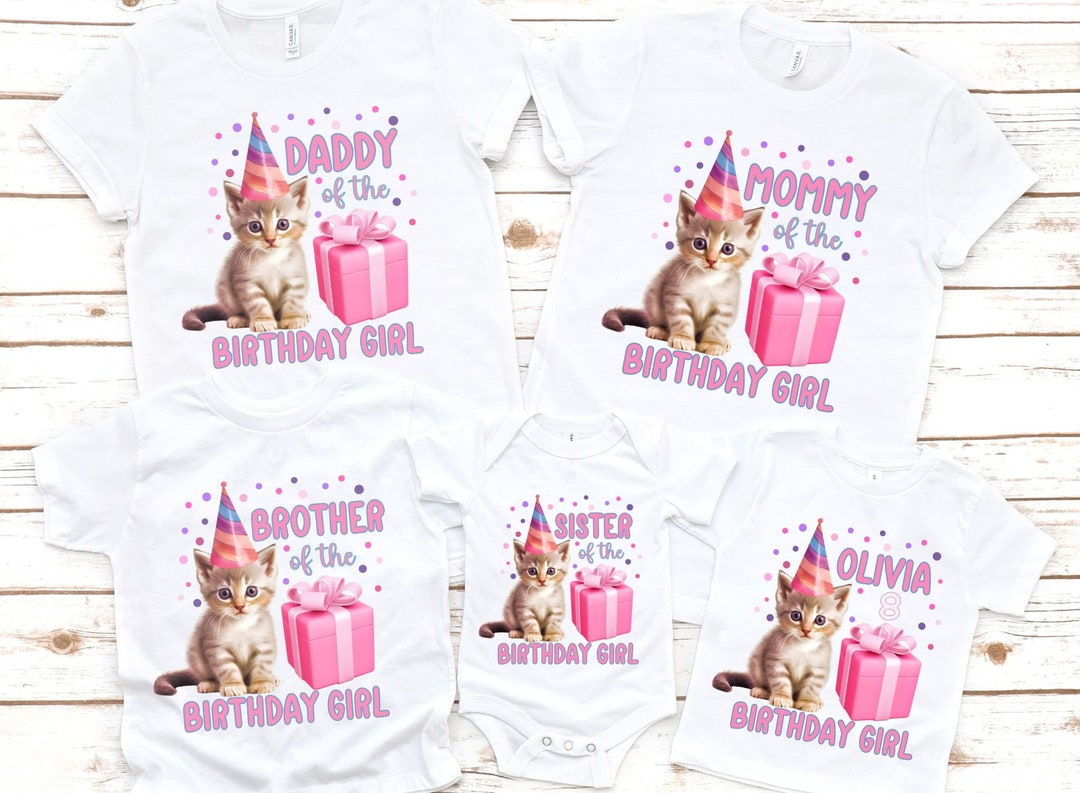 Family Kitty Cat Birthday Shirt, Cat Birthday, Matching Birthday Shirts