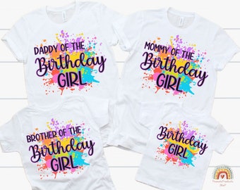 Girls Art Party Shirt, Paint Birthday Party, Paint Splatter, Custom Painting Party, Birthday Girl, Art Birthday Party Shirts, Paint Birthday