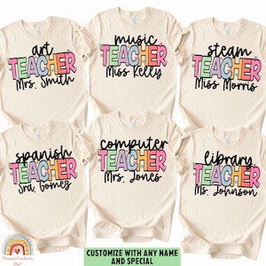 Specials Teachers Shirts, Custom Teacher Shirt, Teacher Team Shirts, Personalized School Shirt, Back to School Shirt, Art Music PE Media Tee