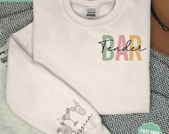 Personalized Bartender Sweatshirt, Custom Bartending Sweater, Bartender Shirt, Barista Sweatshirt, Bartender Gift, Drinking Shirt, Bar Shirt