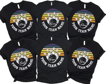 Custom Bowling Shirt, Personalized Bowling Team Name Shirt, Retro Bowling Shirt, Bowling Party Shirt, Matching Bowling Shirts, Bowler Gift