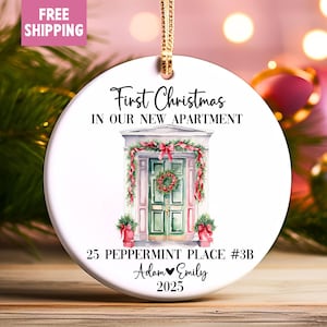 New Apartment Ornament, Personalized First Apartment Ornament, 2024 New Home Ornament, New Apartment Gift, Christmas Keepsake for Apartment