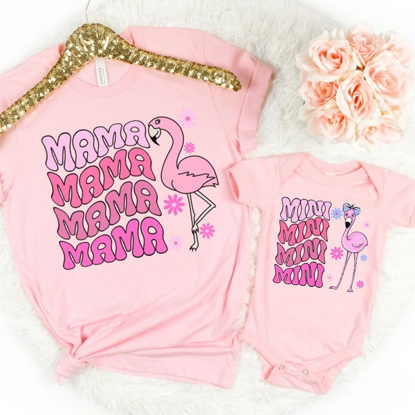 Mommy and Me Matching Shirts, Mother Daughter Matching, Flamingo Shirt, New Mom, Matching Family Outfit, Baby Shower Gift, Mother's Day Gift