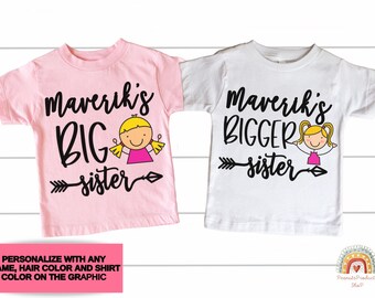 Personalized Big Sister Shirt, Custom Big Sister Shirt, Big Sis Shirt, Sister Shirts Pregnancy Announcement, Baby Announcement Shirt
