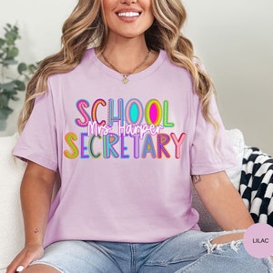 Camisa de secretaria de la escuela, camisa personalizada de la oficina de la escuela, regalo de secretaria, camiseta del personal de la escuela, camisa de secretaria personalizada, camiseta de secretaria, oficina imagen 7