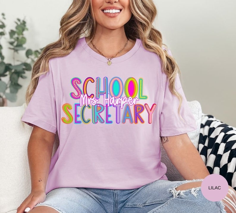 Camisa de secretaria de la escuela, camisa personalizada de la oficina de la escuela, regalo de secretaria, camiseta del personal de la escuela, camisa de secretaria personalizada, camiseta de secretaria, oficina imagen 7