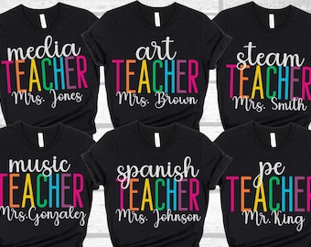 Custom Teacher Shirt, Teacher Team Shirts, Personalized School Shirt, Teacher Gift, Specials Teacher Shirts, Back to School Shirt