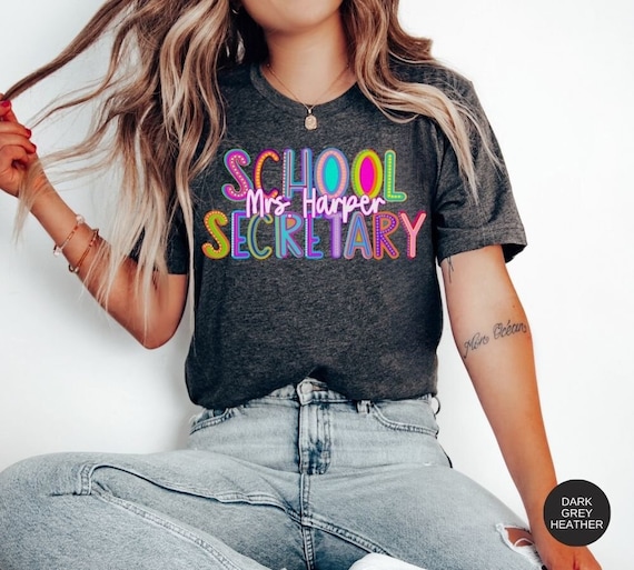 School Secretary Shirt, Custom School Office Shirt, Secretary Gift, School Staff TShirt, Personalized Secretary Shirt, Secretary Tee, Office