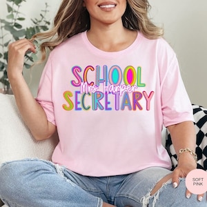 Camisa de secretaria de la escuela, camisa personalizada de la oficina de la escuela, regalo de secretaria, camiseta del personal de la escuela, camisa de secretaria personalizada, camiseta de secretaria, oficina imagen 6