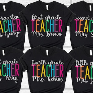 Custom Teacher Shirt, Teacher Team Shirts, Personalized School Shirt, Teacher Gift, Customized Name Teacher Shirt, Elementary Teacher Shirt