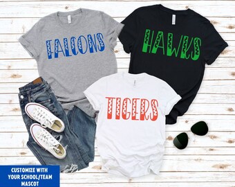 Custom Mascot Shirt, Custom School T-Shirt, Team Mascot Shirt, Teacher Shirt, School Spirit Shirt, Custom Game Day Shirt, Teacher Team Shirt