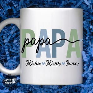 Personalized Papa Mug for Father&#39;s Day, Father&#39;s Day Gift for Papa, Custom Papa Coffee Mug, Papa Gift from Grandkids, Coffee Mug for Papa