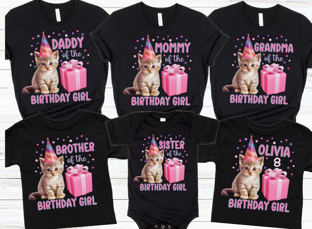 Family Kitty Cat Birthday Shirt, Cat Birthday, Matching Birthday Shirts