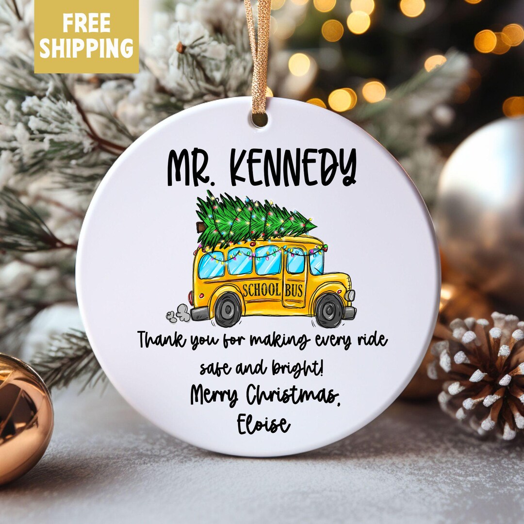 School Bus Driver Ornament, Personalized Bus Driver Gift, Thank You