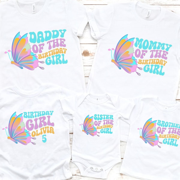 Butterfly Family Birthday Shirts, Butterfly Birthday, Matching Birthday, Girls Birthday Party, Custom Birthday Shirt, Butterfly Birthday