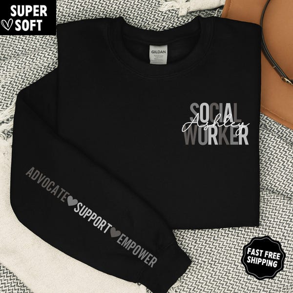 School Social Worker Sweatshirt, Custom Social Worker Sweater, Gift for Social Worker, Social Worker Crewneck, Therapist Shirt
