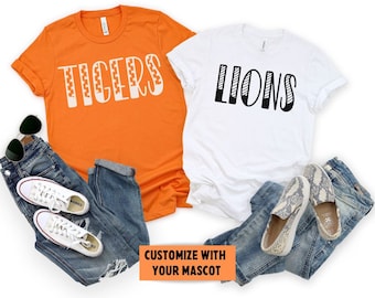 Custom Mascot Shirt, Custom School T-Shirt, Team Mascot Shirt, Teacher Shirt, School Spirit Shirt, Custom Game Day Shirt, Teacher Team Shirt