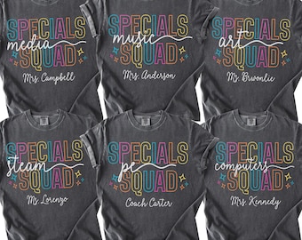 Camisetas para maestros de Specials Squad, camisetas para maestros Comfort Colors®, camisetas Specials Squad, camisetas personalizadas para maestros, camisetas de equipo de maestros, regreso a clases