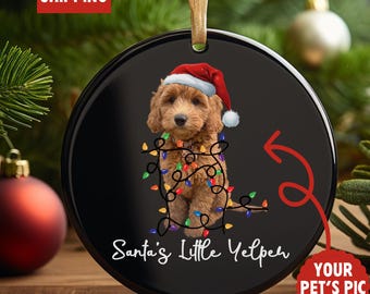 Custom Pet Ornament, Personalized Christmas Dog Ornament, Pet Memorial Gift, Custom Dog Photo Keepsake Ornament, Dog Photo Ornament