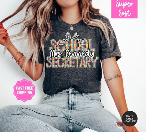 School Secretary Shirt, Custom School Office Shirt, Secretary Gift, School Staff TShirt, Personalized Secretary Shirt, Secretary Tee, Office